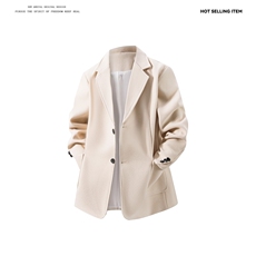 N6169/P95加棉P105冬季新开叉呢料毛呢西服男宽松外套上衣呢大衣，男装西服，电商A141