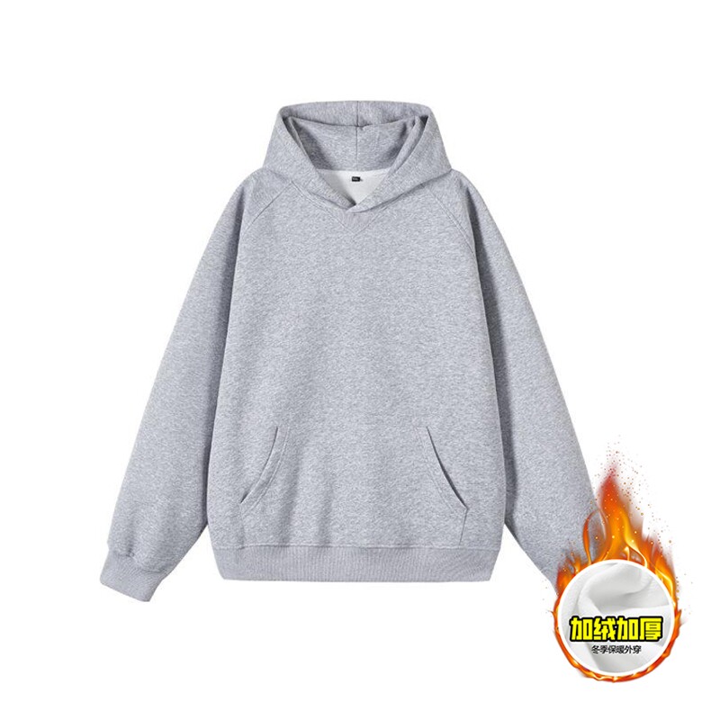 480G重磅加绒硬挺boxy男女秋冬美式高街结构牛角袖插肩卫衣厚外套，女装短外套，电商A486-1