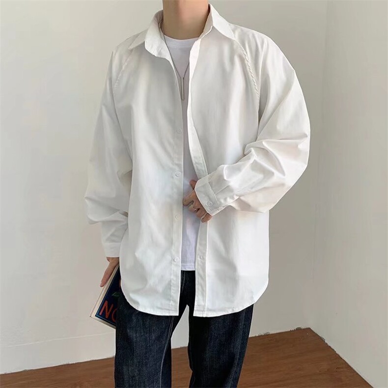 纯色衬衫男长袖港风日系春秋痞帅上衣外套ins衬衣潮流CY519-P28,男装衬衫,星座412-3