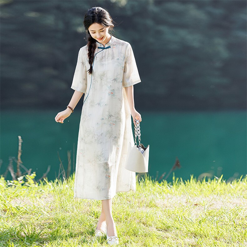 2026年夏季苎麻文艺/优雅旗袍,女装汉服/婚纱/旗袍/礼服,江南依恋