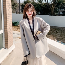 【现货】2025春装新款撞色西装外套R2C086-2527P145K218，女装西装，2C086