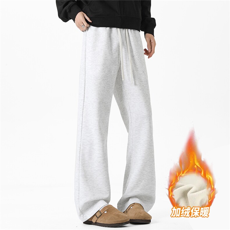 秋冬季垂感显瘦加绒保暖微喇斜切弯刀百搭潮时尚休闲裤25109-P39,男装棉衣,电商B306