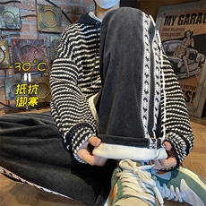 灯芯绒裤子男冬季加绒运动直筒潮牌垂感休闲裤K5408-P65控78，男装休闲裤，电商B315