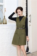 秋冬季两件套连衣裙，女装连衣裙，倾爽