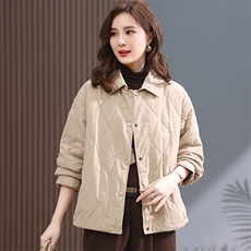 2022冬装新款复古时尚单排扣棉衣外套短款百搭，女装棉衣/棉服，小林双子