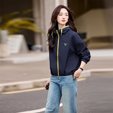 2025春秋季新款时尚休闲百搭品质拉链连帽休闲韩版短外套女，女装短外套，诺蝶