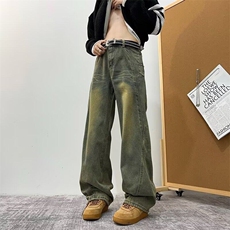 美式牛仔裤男士韩版潮流高街百搭扎染2024冬季ins长裤RK2410-P50，男装牛仔裤，星座412-2
