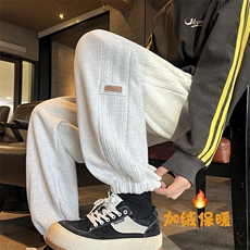 加绒加厚休闲束脚运动卫裤KK380P55控78，男装休闲裤，星座712