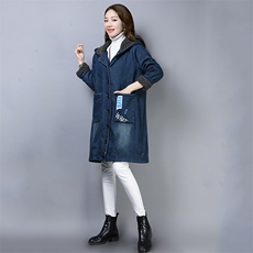 不对称口袋2020年冬季卫衣长袖开衫中长款纽扣印花排扣，女装卫衣/绒衫，叶笙衣