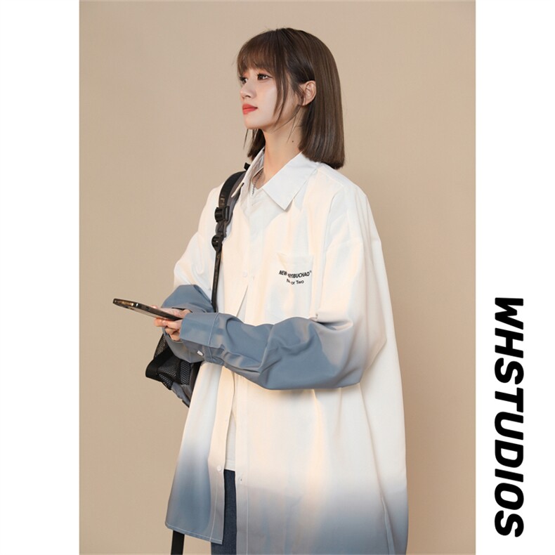 渐变色长袖衬衫X1213-DY155-P50控68（聚酯纤维）,男装衬衫,星座1213