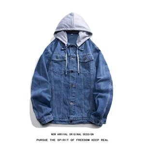 JK630-p75  M-5X网格ins牛仔夹克绣花破洞大码男日系CITYBOY图片