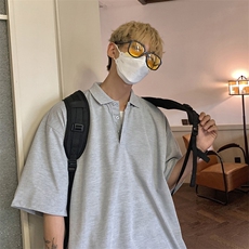 港风纯色POLO衫珠地翻领T恤短袖五分半袖打底衫PL900-P28，男装T恤，星座216(原A116)