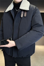 新标95绒羽绒服男冬季2025新款可拆卸毛领外套A313-85490-P295，男装羽绒服，电商A313