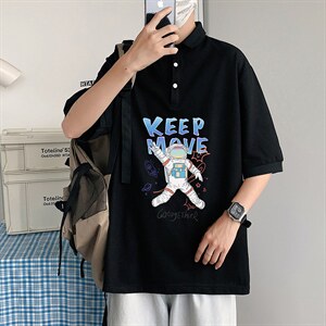 PL57175-P35 翻领短袖polo衫男大码胖子半袖t恤男有领保罗衫 模特图片