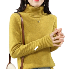高领套头宽松羊毛衫女毛衣内搭新款显瘦针织打底衫洋气，女装羊毛衫，盛鼎羊绒