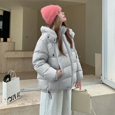 现货新款韩东大门加厚保暖羽绒服百搭连帽面包服女装外套，女装羽绒服，2B114