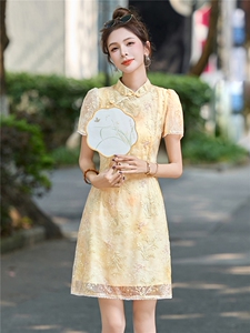 新中式国风连衣裙女2025夏新款高端轻奢精致刺绣气质显瘦旗袍裙图片