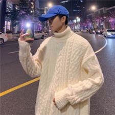 新款秋冬季高领毛衣纯色百搭港风情侣款加厚上衣毛衣EM319-P43，男装针织衫/毛衣，星座512-4