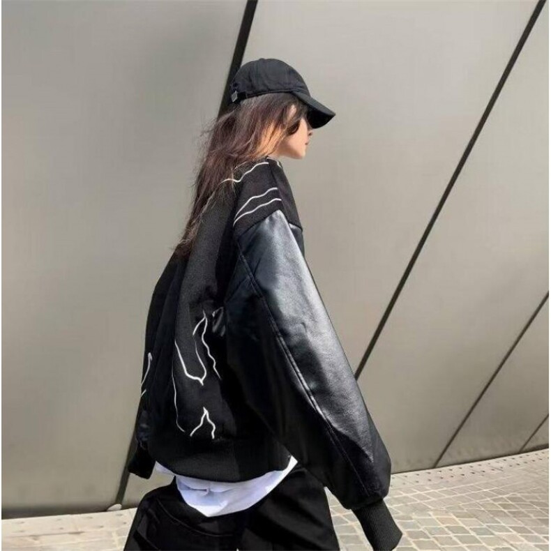 呢子棒球服外套男女秋冬季薄款高级设计感小众美式情侣夹克~WT036,男装夹克,星座601-2