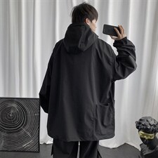 男士连帽外套bf慵懒风ins韩版潮流宽松学生上衣服853-p35 加绒45图片