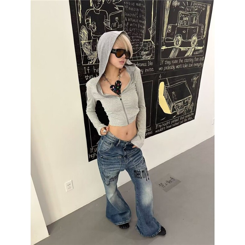 水洗猫须磨破牛仔裤男款修身小脚裤刺绣浅色帅气裤子,男装牛仔裤,星座1210-1