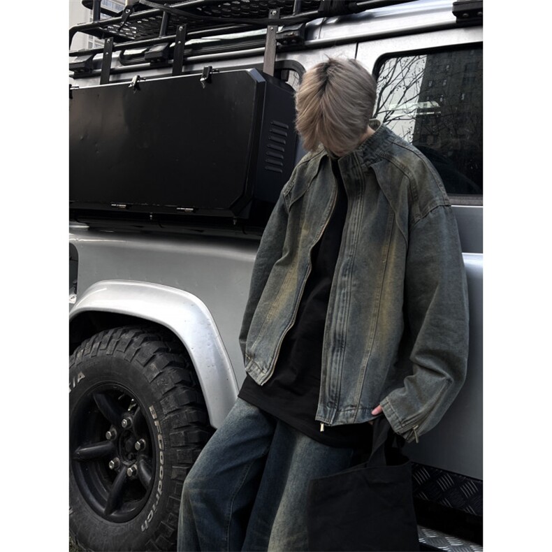 【有货】cleanfit水洗做旧短款牛仔外套美式工装夹克JK03LL-特P78,男装夹克,星座1007（原301D）