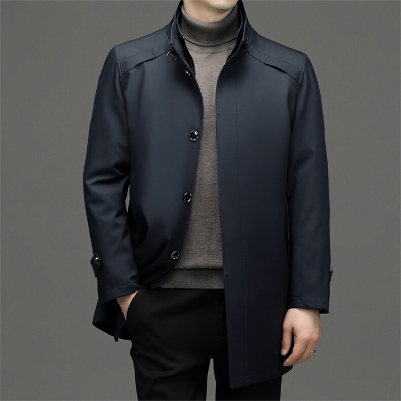 冬季新款男士立领中长款保暖棉服中年男装休闲可脱卸内胆棉衣外套,男装棉衣,电商B212（原钱塘6029）