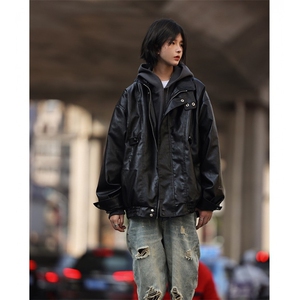 2025复古皮衣男潮流新款机车夹克女秋冬美式街头立领外套图片