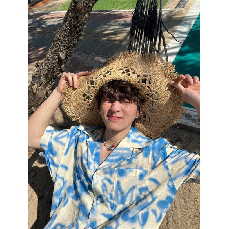 夏季沙滩度假花卉印花古巴领衬衫男休闲宽松短袖衬衣女WLA233-P34,男装衬衫,星座1008