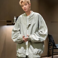 HY9275-P60美式复古外套夹克街头潮牌宽松条纹设计感棒球服上衣，男装夹克，电商C233