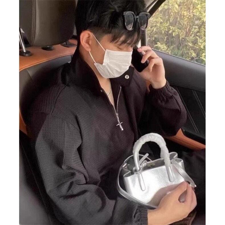 立领半拉链卫衣男韩版设计感帅气百搭套头上衣春秋W847,男装卫衣,星座1116A（原606A-3）