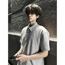 D202-P342026夏季新款解构拼接空气层短袖POLO衫，男装T恤，电商B323A