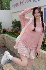 现货：夏装新款字母印花上衣条纹短裙两件套装2C135-8815P135K208，女装套装/套裙，2C135