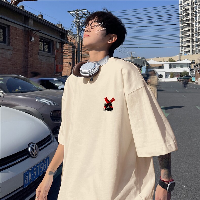 抖音得物直播品质夏季新款潮流印花短袖dcm308-特批20控38,男装T恤,星座605(原A050)