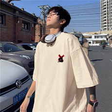 抖音得物直播品质夏季新款潮流印花短袖dcm308-特批20控38，男装T恤，星座605(原A050)