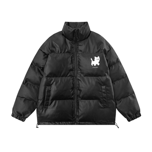 白底23新款冬季时尚百搭宽松字母印花棉服外套MY6454P115控158图片