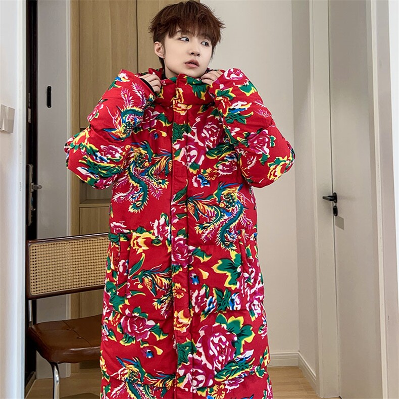 A5男女连帽中长款大棉衣保暖防寒棉服棉袄新中式团队上款大差价,男装棉衣,星座115A(原星座507）