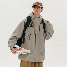 冲锋衣男高品纯色宽松夹克外套DSA157B-J90-P60，男装夹克，电商A157B