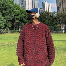 日系马海毛混色毛衣男冬季潮流百搭针织慵懒风毛线衣MZ493-P49，男装针织衫/毛衣，星座412-2