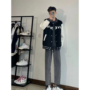 1506-1/K3391/P43高质量直筒宽松九分裤百搭时尚潮牌男款牛仔裤图片