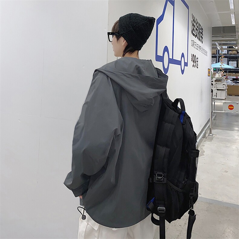 Y002男士休闲夹克开衫外套连帽外衣文艺青少年学生斜拉链口袋工装,男装夹克,星座115A(原星座507）