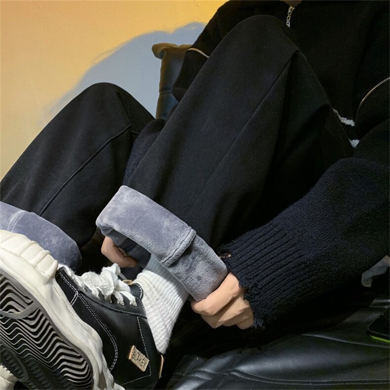 复古直筒阔腿牛仔裤男秋冬加绒加厚裤子A080-9291-常规P35加绒P45图片