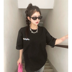 万针全刺绣工艺抖音得物高品质260克重磅纯棉双纱美式高街短袖T恤，男装T恤，电商A486-1