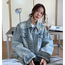 春秋情侣款牛仔外套夹克潮流宽松韩版港风新款休闲百搭衣服褂子衣，男装工装外套，星座302B