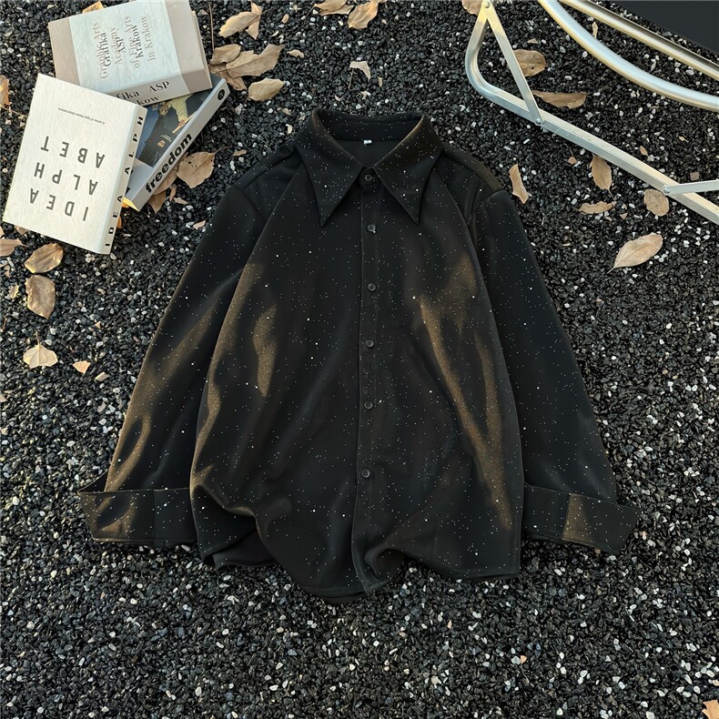 25年夜店星空透气衬衫男上衣痞帅宽松演出服时尚长袖衬衣-C1622，男装衬衫，星座601-1