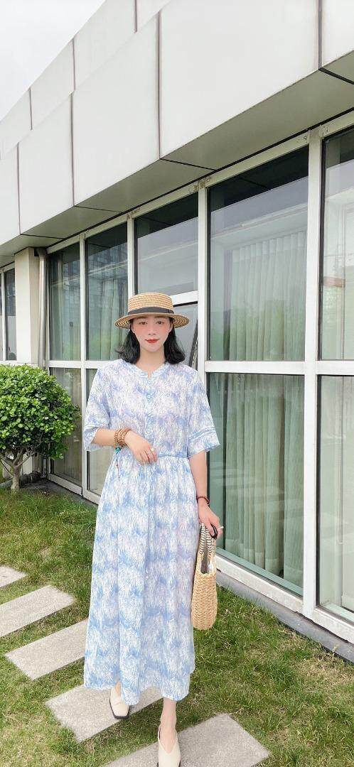 纯苎连衣裙小衫裤子裙子衬衣 时尚风 风淑女风休闲风，女装连衣裙，川哲