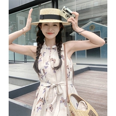 【新款现货】法式蝴蝶结挂脖连衣裙088-6625P105K158，女装连衣裙，2C088