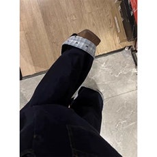 女风刺绣拼接蝴蝶结格子百搭牛仔裤ZK0303-P55，男装牛仔裤，星座313A(原308A-2)