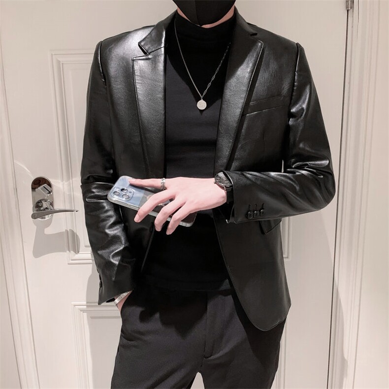 秋冬社会小伙皮衣夹克西装单西修身西服A236-XZ-161-P130,男装夹克,电商A236