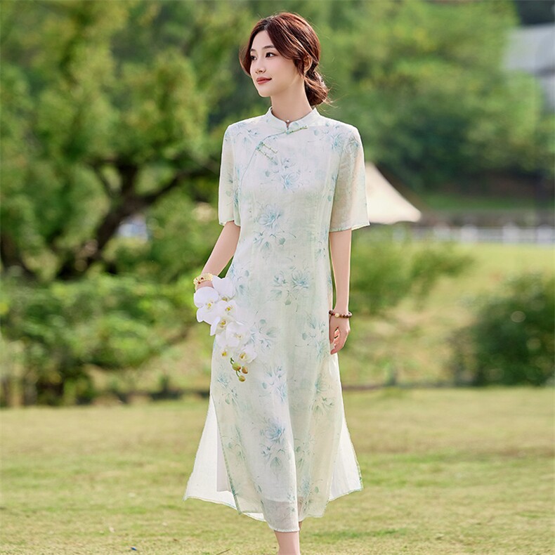 2026年夏季苎麻文艺/优雅旗袍,女装汉服/婚纱/旗袍/礼服,江南依恋